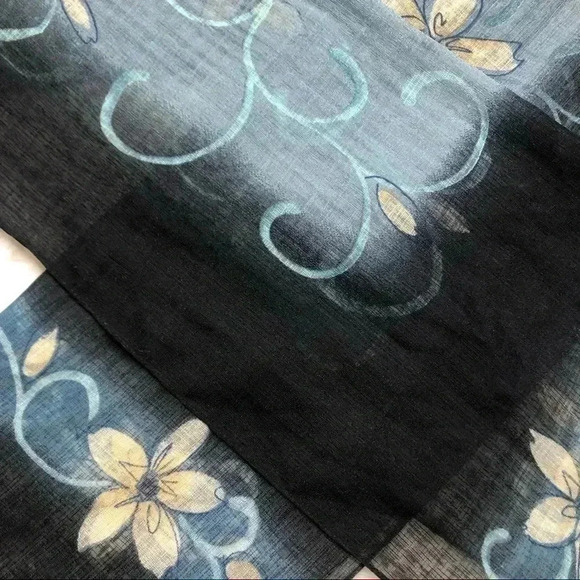 Sheer Scarf  Black, Grey, & Yellow - Picture 3 of 13